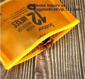 Custom Promotional Women Cosmetic Makeup Travel Wash PVC Zipper Slider Packaging Bag,Resealable PVC Slider Frosted Zippe supplier