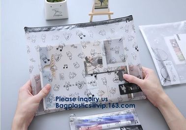 Promotional Custom Printed Pvc Vinyl Transparent Stationery k Bags,Crossbody Stationery Set Zipper Pvc Bag Bagease supplier