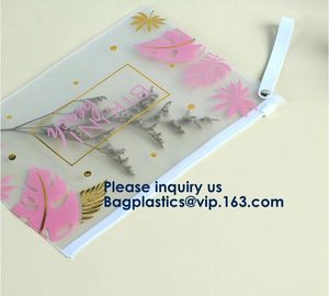 Logo Printed Slider Zipper Clear Pvc Bag For Package Vinyl Transparent Pvc Bag Cosmetic Packing,Zipper Closure Design supplier