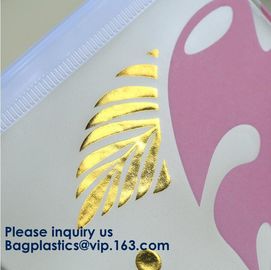 Logo Printed Slider Zipper Clear Pvc Bag For Package Vinyl Transparent Pvc Bag Cosmetic Packing,Zipper Closure Design supplier