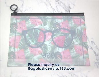 Cartoon Printing Clear Pvc Slider k Garment Cosmetic Shopping Bag,Eco Friendly Customized Slider k Pvc Bag supplier