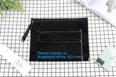 Transparent Pvc Slider Zipper Bag With Blue Side Gusset,Bottom Gusset Cosmetic Pvc Slider Packaging Bag Bagease Bagplast supplier