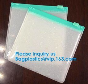 Slider Zipper Cosmetic Pvc Bag Clear Vinyl Pvc k Bag,Matte PVC Zipper Slider Bag With Ring, Bagease, Bagplastics supplier