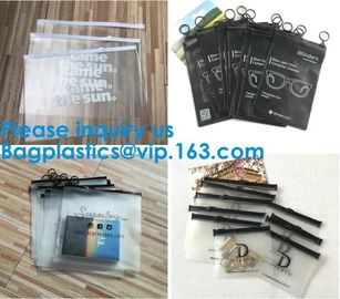 k Plastic Bags Packaging Custom Clear Poly Pvc Slider Zipper Bag, Standup Cosmetics Packaging PVC Slider Bag supplier