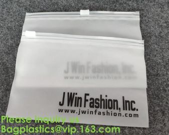 Transparent PVC Biodegradable Custom Frosted Slider Zipper Pouch For Bikini Swimwear Clothing Plastic Packaging k supplier