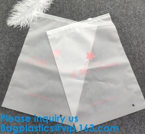 Transparent PVC Biodegradable Custom Frosted Slider Zipper Pouch For Bikini Swimwear Clothing Plastic Packaging k supplier