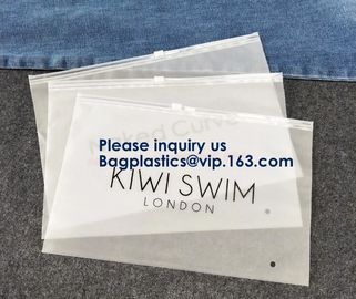 Transparent PVC Biodegradable Custom Frosted Slider Zipper Pouch For Bikini Swimwear Clothing Plastic Packaging k supplier