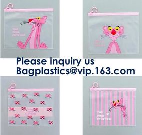 Transparent Clear Slider Zipper Bag k Bag For Stationery,Matte Slider Zipper Top Soft Touch PE Polybags Bag supplier