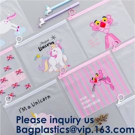 Transparent Clear Slider Zipper Bag k Bag For Stationery,Matte Slider Zipper Top Soft Touch PE Polybags Bag supplier