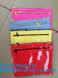 Custom Made Clear Plastic Vinyl Pvc A4 File Bag With Slider k,Vinyl PVC Bags With Slider Zipper, BAGEASE, BAGPLAST supplier