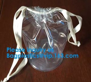 PVC Transparent Drawstring Bag For Sports Cloth,Promotional Transparent PVC Clear Drawstring Backpack Bags Promotion Gif supplier