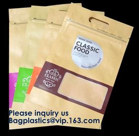 Custom Printed Kraft Paper Flat Bottom Standup Pouch / Food Packaging Bags,250g/500g High Barrier Custom Printed Foil Co supplier