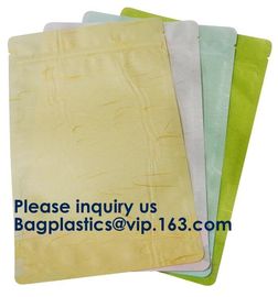 Custom Printed Kraft Paper Flat Bottom Standup Pouch / Food Packaging Bags,250g/500g High Barrier Custom Printed Foil Co supplier