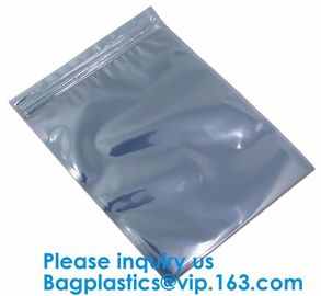 Aluminium Plastic Antistatic k Esd Shielding Electronic Packaging Pet Bag With Zip,Black Conductive Bag, Grid bag supplier