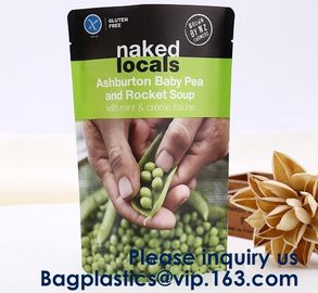 Salad Snack Powder Wheat Flour Stand Up Pouch Soup Spice Packaging Bag With Window,Soup Packaging Bag Food Grade Zip Loc supplier