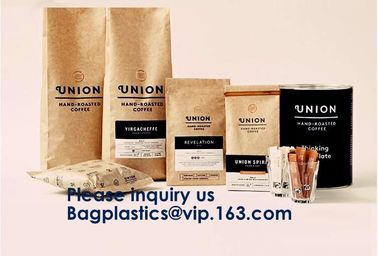 Eco Friendly High Barrier Kraft Paper Coffee Bags Valve,Flat Bottom Aluminum Foil Coffee Bag One Way Valve supplier