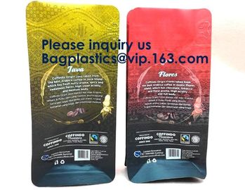 250g Heat Seal Side Gusset Yellow Coffee Pouches Bags With Valve Matte Coating Foil Flat Bottom Pouches Coffee 100g, Box supplier