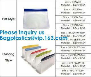 FDA Approved Zip Lock Bags Food Packaging Zipper peva Reusable k Sandwich Bag,Eco-Friendly Soft Clear PEVA Bag Wit supplier