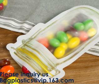 Jar Shaped Pouches, Round Bottom Plastic Bag/Stand Up Pouch Bag For Meat,Pork,Beef,Sea Food, Bagease, Bagplastics supplier