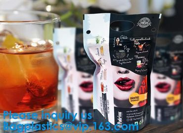 Custom Clear Aluminum Foil Coffee Tea Packaging Side Gusset Flat Bottom Stand Up Pouch Bags With k supplier