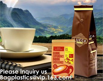 Custom Printed Doypack Resealable k Standing Up Pouches Aluminum Foil Coffee Packaging Bags With Zipper supplier