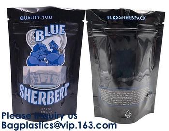 Custom Printing Dissolvable Smell Proof Stand Up Billy Kimber Mylar Plastic Bags Weed Pouch With Zipper supplier