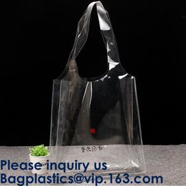 Transparent Pvc Shopping Bag Pvc Tote Bag,OEM Supermarket PVC Fashion Bag Handles Clear Shopping Bags, Bagease, Bagplast supplier