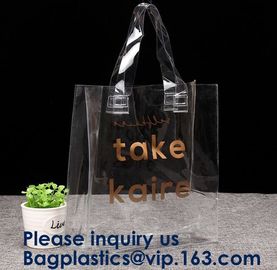 Transparent Pvc Shopping Bag Pvc Tote Bag,OEM Supermarket PVC Fashion Bag Handles Clear Shopping Bags, Bagease, Bagplast supplier