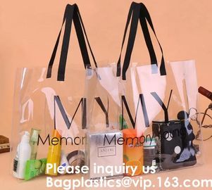 Transparent Pvc Shopping Bag Pvc Tote Bag,OEM Supermarket PVC Fashion Bag Handles Clear Shopping Bags, Bagease, Bagplast supplier