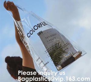 Transparent Pvc Shopping Bag Pvc Tote Bag,OEM Supermarket PVC Fashion Bag Handles Clear Shopping Bags, Bagease, Bagplast supplier