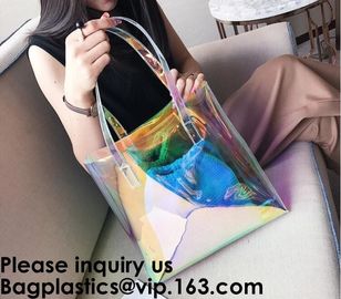 Promotional Shiny PVC Tote Bag, Women Gender and Casual Tote Shape large capacity clear PVC Beach Bag, Bagease, Bagplast supplier