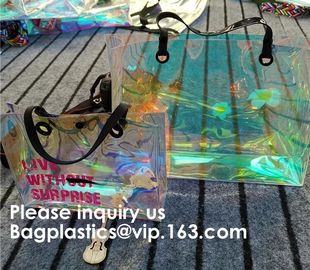 Promotional Shiny PVC Tote Bag, Women Gender and Casual Tote Shape large capacity clear PVC Beach Bag, Bagease, Bagplast supplier