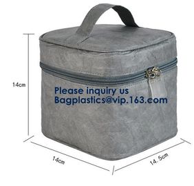 Recycle Food Grade Reusable Insulated Cooler Brown Tyvek Paper Lunch Bag With Magnetic Closure, Food Delivery Tyvek Cool supplier