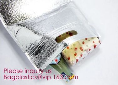 Polyester Wholesale Insulated Ice Wine Collapsible Ice Cream Lined Dry Lunch Aluminum Thermal Cooler Bag, Bagease supplier