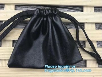 Promotional Pu Leather Fashion Large Drawstring Pouch Gift Bag,Cosmetic Pouch Promotional Make Up Organizer Bag With Dra supplier