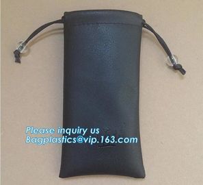 Various Size Brown Pu Leather Drawstring Cosmetic Pouch Promotional Make Up Organizer Bag With Drawstring Bagease supplier