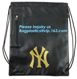 Custom Name Stamping PU Leather Drawstring Bag With Handle Waterproof Promotional Black Drawstring Bag Promotional Detai supplier