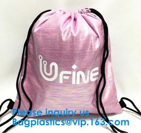 Fashionable Metallic Silver PU Leather Gym Drawstring Bag,Leather Backpack SKULL Gym Drawstring Backpack String Bag supplier