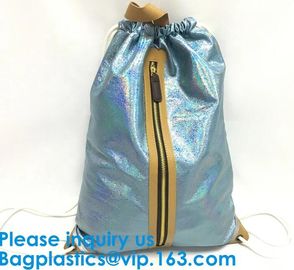 Waterproof pu Leather Drawstring Pouch bag for jewelry,Pu Leather Black Gold Color Free Shipping Waterproof Drawstring B supplier