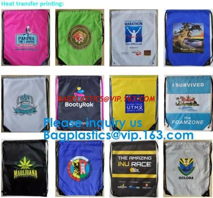 Sport Gym Drawstring Backpack Polyester Draw String Bags,Dacron Drawstring Backpack Shoulder Bags, bagease, bagplastics supplier