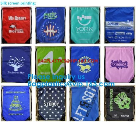 Sport Gym Drawstring Backpack Polyester Draw String Bags,Dacron Drawstring Backpack Shoulder Bags, bagease, bagplastics supplier