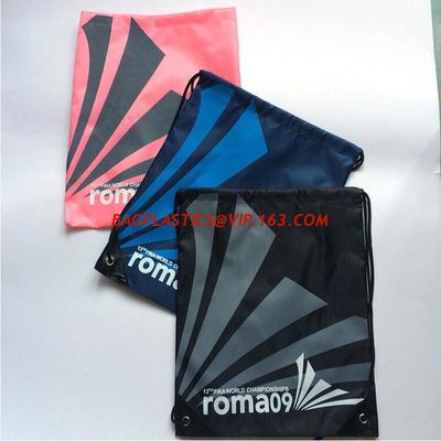 Sport Gym Drawstring Backpack Polyester Draw String Bags,Dacron Drawstring Backpack Shoulder Bags, bagease, bagplastics supplier