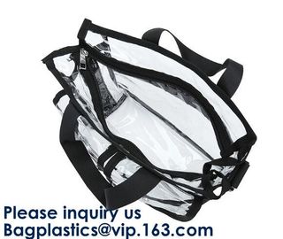 Clear PVC Makeup Cosmetic Bag With Extra 2 Front Magnet Pockets And Zipper Bag,Cosmetic Portable Toiletry Makeup Bag supplier