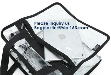 Clear PVC Bag With Zipper Interior Pouch And Detachable Shoulder Strap,Cosmetic Tote Bags With Zipper Closure, bagease supplier