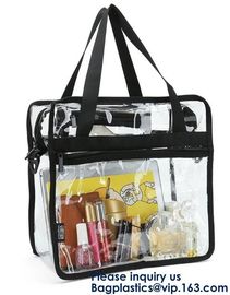 Clear PVC Bag With Zipper Interior Pouch And Detachable Shoulder Strap,Cosmetic Tote Bags With Zipper Closure, bagease supplier