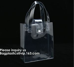 Transparent Makeup Bag Cosmetic Bag Pvc Tote Bag With Clear Handles And Plastic Buckle Closure, crossboady, shoulder supplier