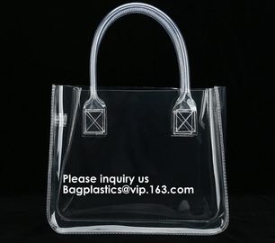 Thick Clear PVC Handbag With Tube Handles,Cosmetic/ Makeup/ Toiletry Clear PVC Travel Wash Bag with handle, Bagease supplier