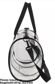 Clear Duffel Gym Bag Transparent PVC Carry Bag With Shoulder Strap,Cosmetic Carry Bag Magnet Pockets Detachable Shoulder supplier