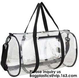 Clear Duffel Gym Bag Transparent PVC Carry Bag With Shoulder Strap,Cosmetic Carry Bag Magnet Pockets Detachable Shoulder supplier