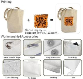 Totebag Cheap Custom Large Handle Market Shopping Cotton Bags For Food Fruit Customized Cheap Eco Silk Screen Printing L supplier